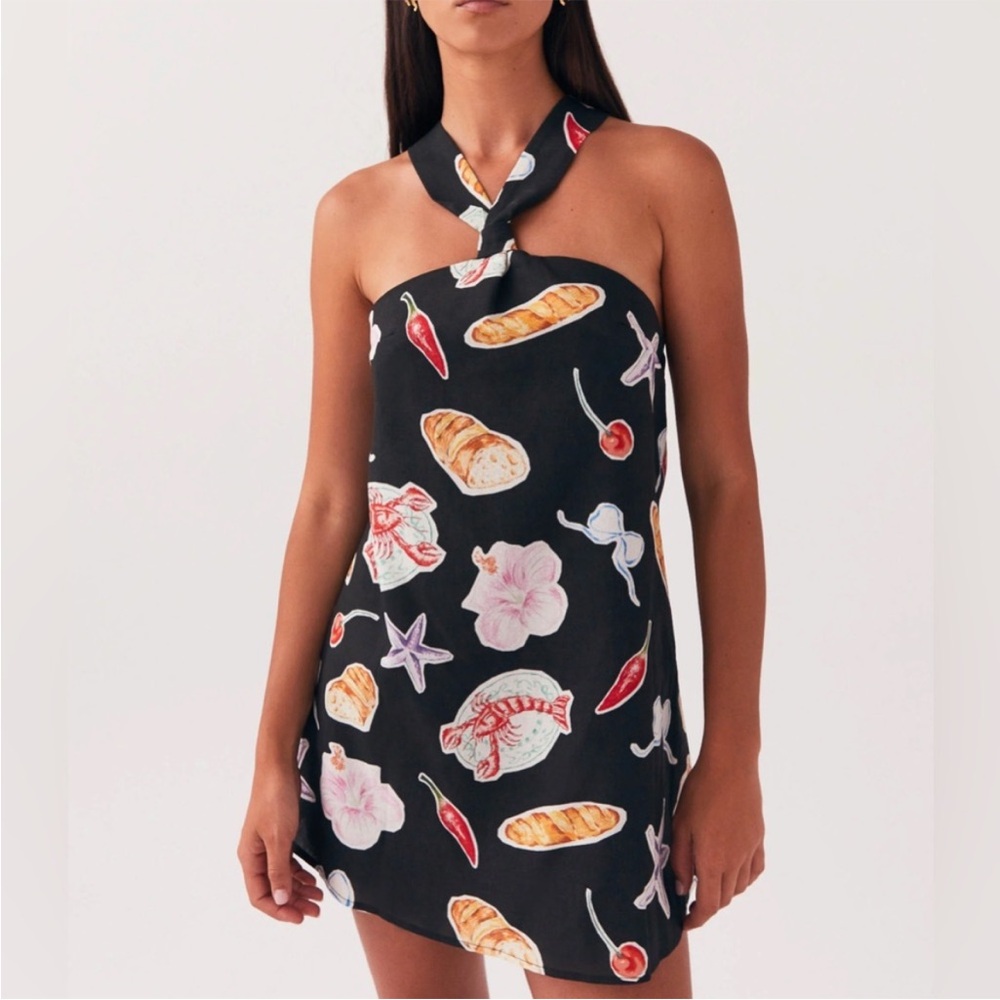 Peppermayo Keira Linen Mini Dress - Black Banchetto